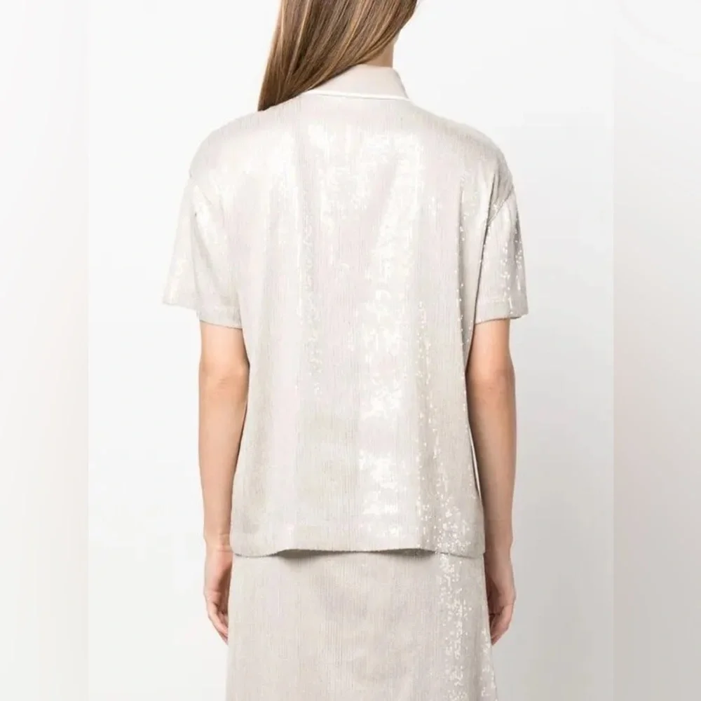 Brunello Cucinelli sequin embellishment polo T-shirt brand new with tag - Picture 5 of 12